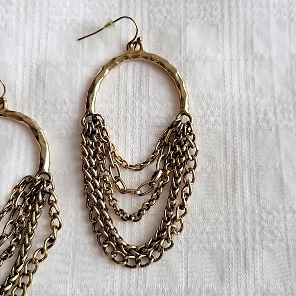 Gold chain earrings - Picture 2 of 2